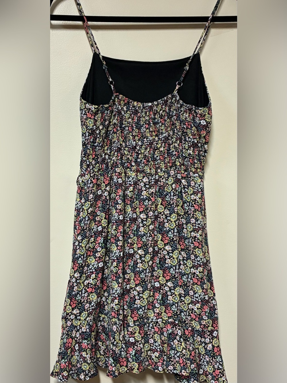 Altar’d State XS Black Multicolor Ditsy Floral Side Tie Mini Dress - Picture 5 of 7